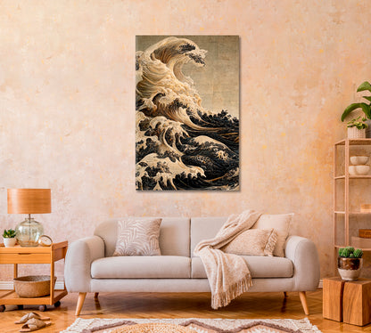 Vintage Sea Storm Canvas Wall Art-Canvas Print-CetArt-1 panel-16x24 inches-CetArt