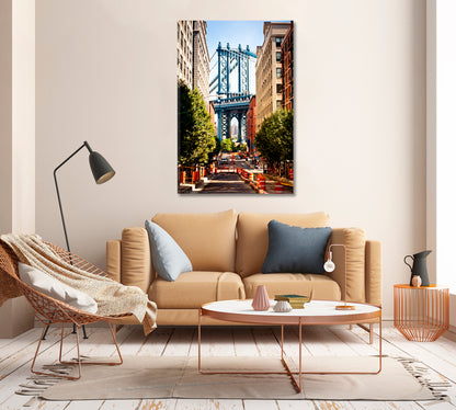 Manhattan Bridge Brooklyn Canvas Wall Decor-Canvas Print-CetArt-1 panel-16x24 inches-CetArt