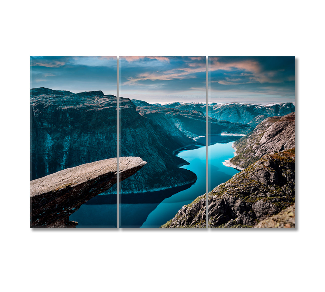 Trolls Tongue In Norway Canvas Wall Art-Canvas Print-CetArt-3 Panels-36x24 inches-CetArt
