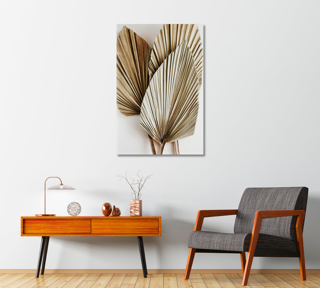 Palm Leaves Canvas Wall Decor-Canvas Print-CetArt-1 panel-16x24 inches-CetArt
