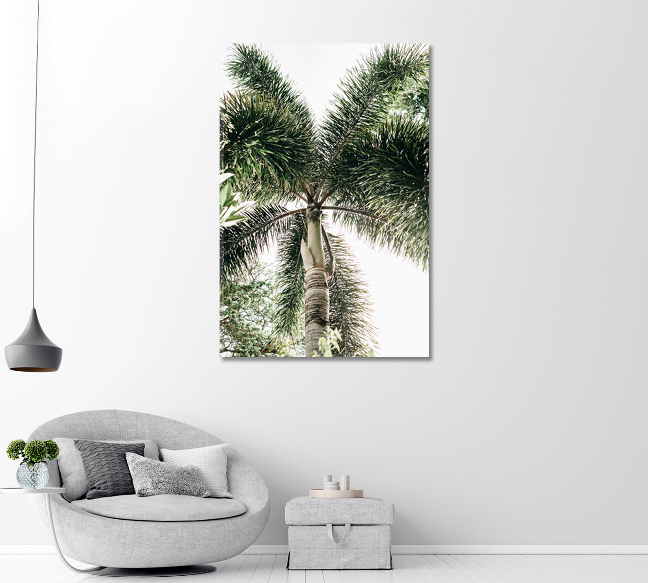 Coconut Palm Tree Art For Home-Canvas Print-CetArt-1 panel-16x24 inches-CetArt