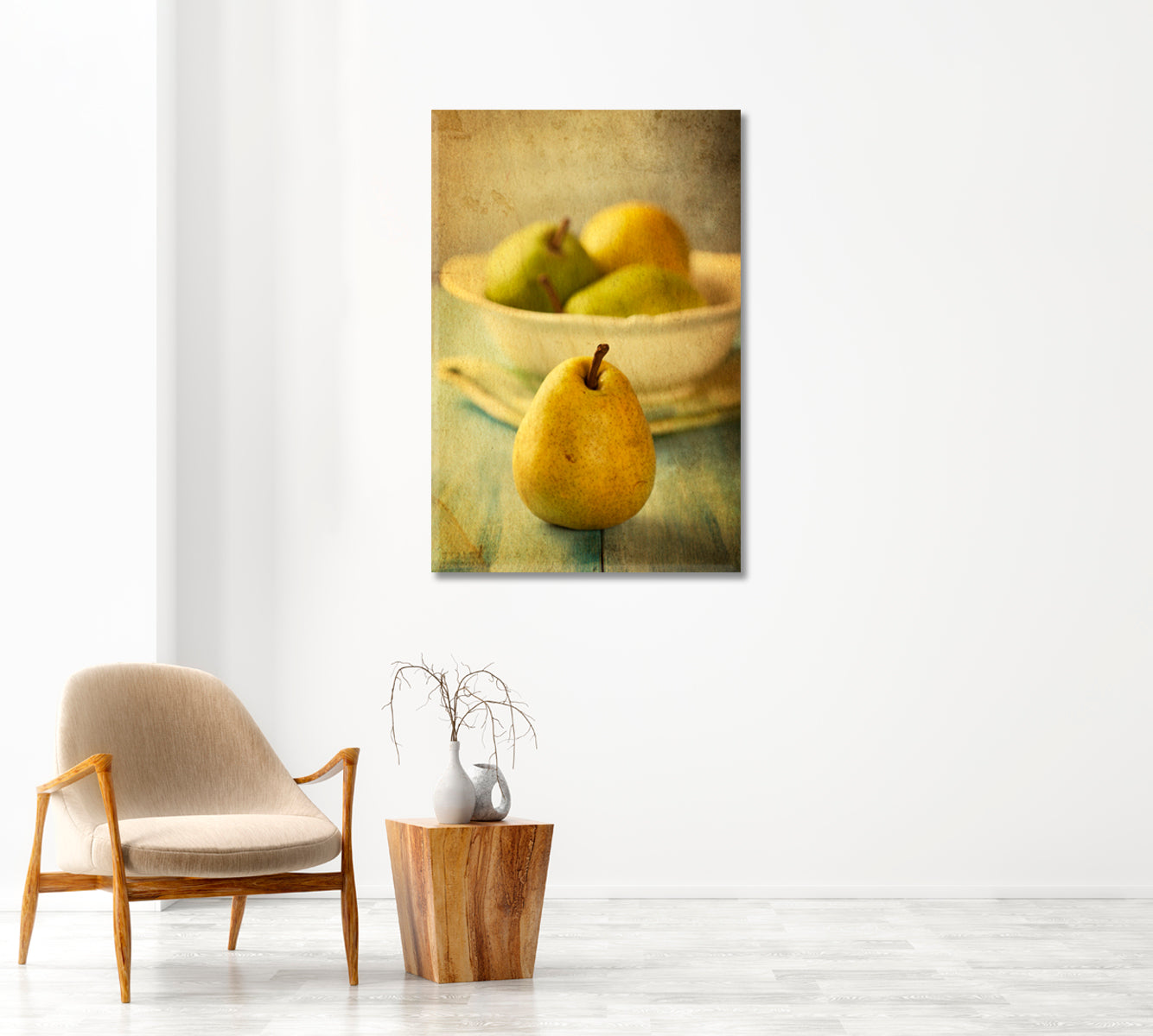 Pears Still Life Wall Art Decor-Canvas Print-CetArt-1 panel-16x24 inches-CetArt
