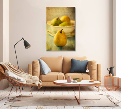 Pears Still Life Wall Art Decor-Canvas Print-CetArt-1 panel-16x24 inches-CetArt