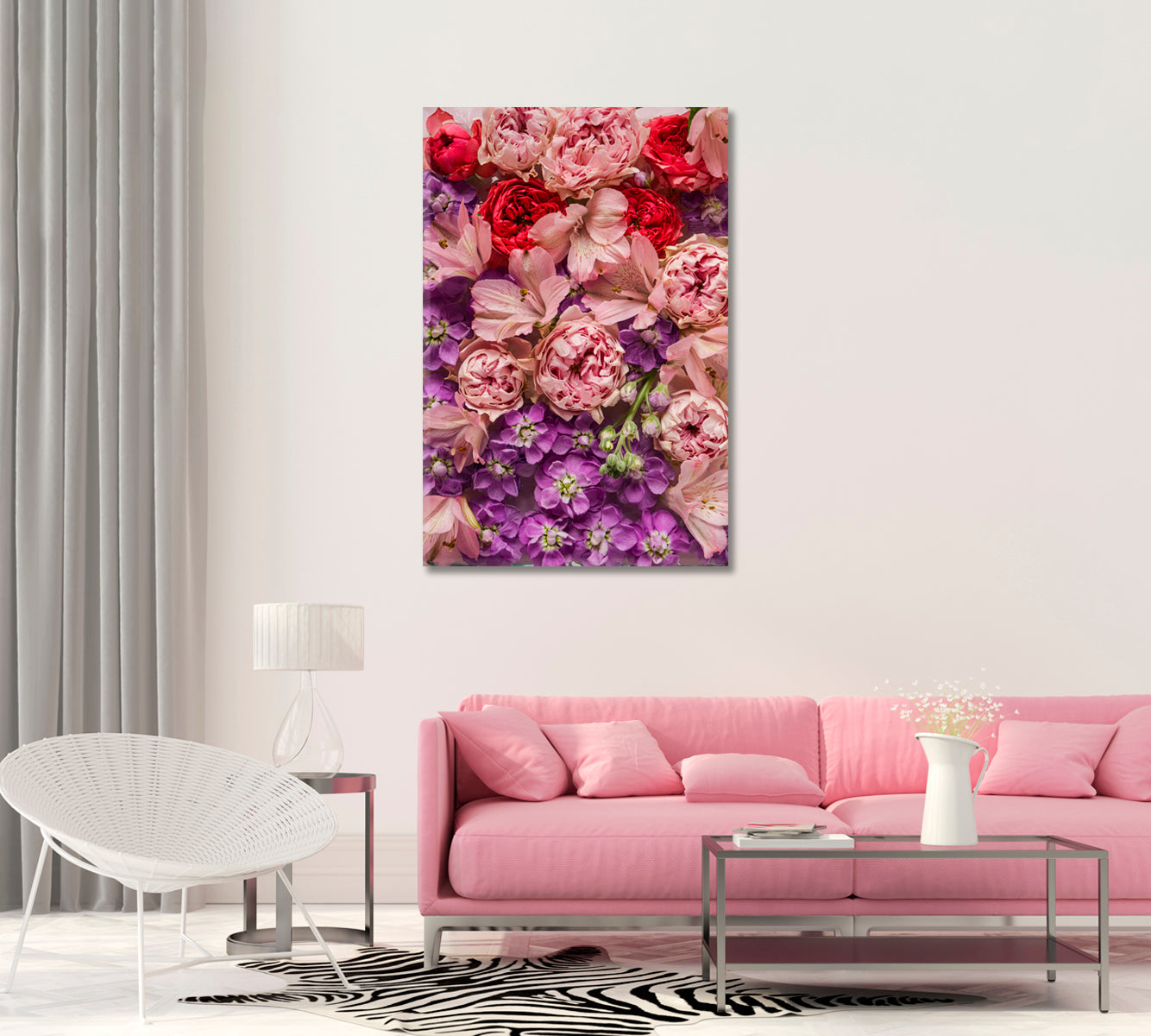Purple Wildflowers Modern Wall Decor-Canvas Print-CetArt-1 panel-16x24 inches-CetArt
