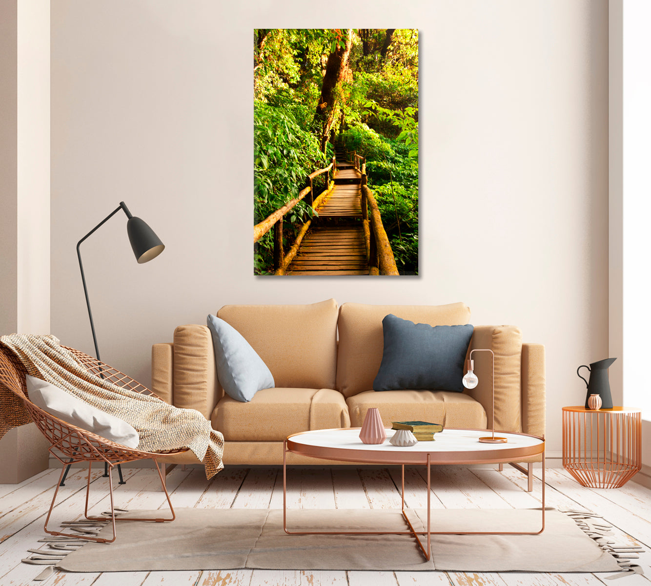 Beautiful Rain Forest Canvas Wall Art-Canvas Print-CetArt-1 panel-16x24 inches-CetArt