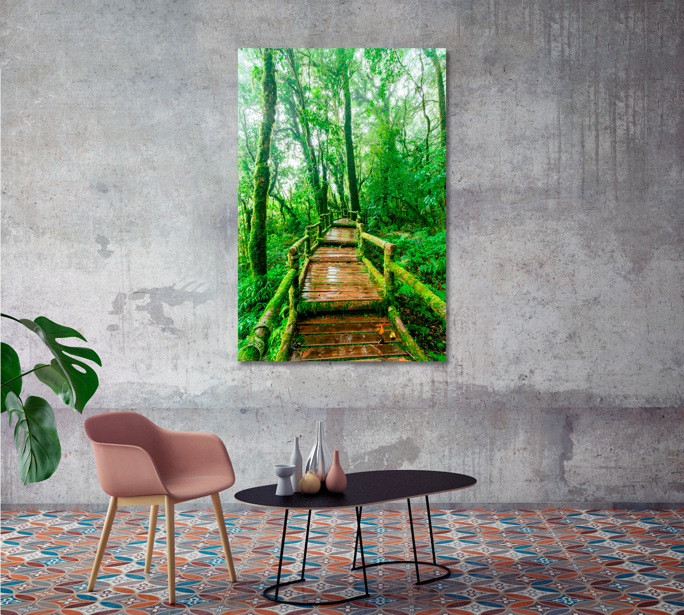 Beautiful Rain Forest Trail Canvas Print-Canvas Print-CetArt-1 panel-16x24 inches-CetArt