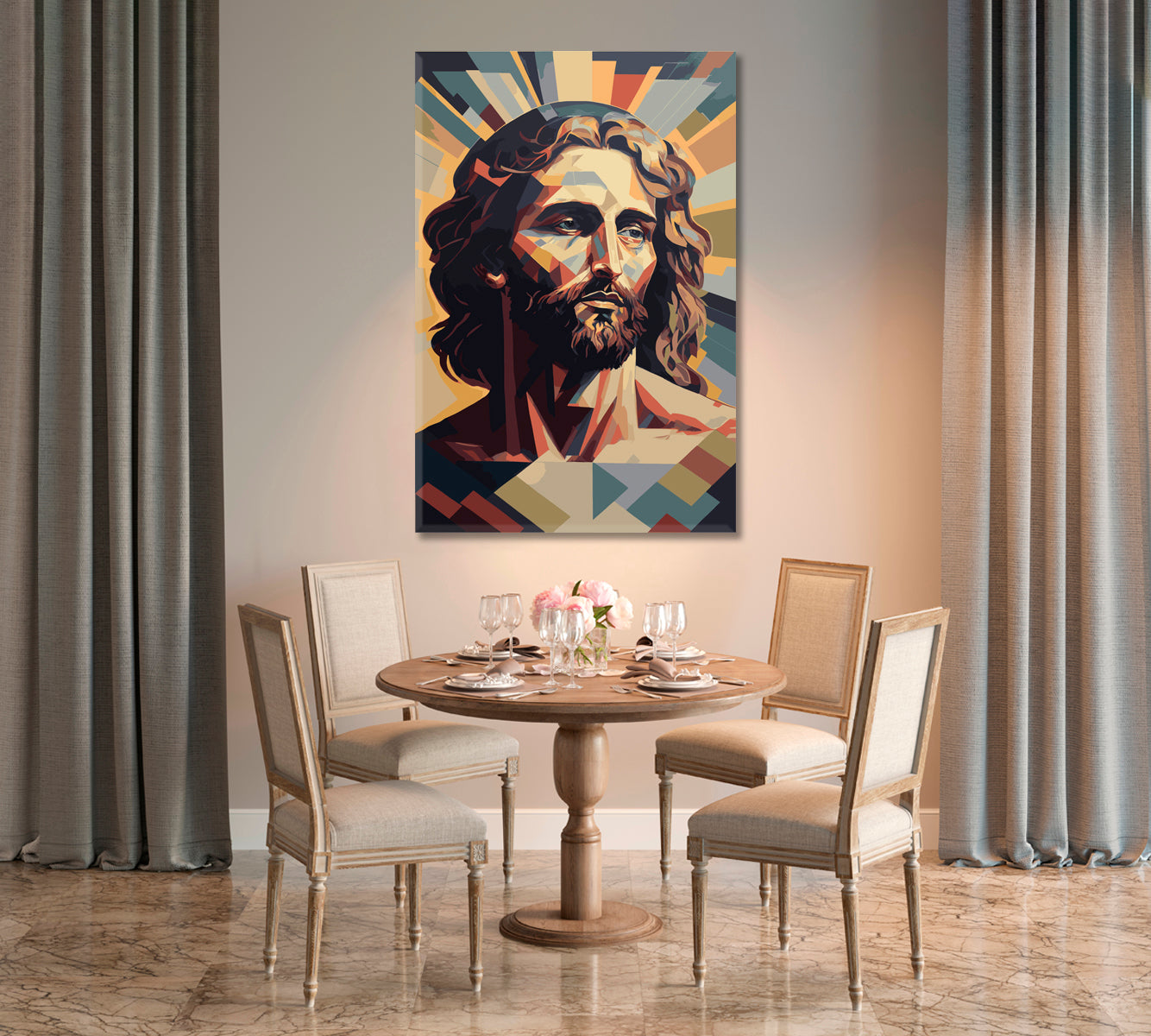 Jesus Christ Canvas Interior Design-Canvas Print-CetArt-1 panel-16x24 inches-CetArt