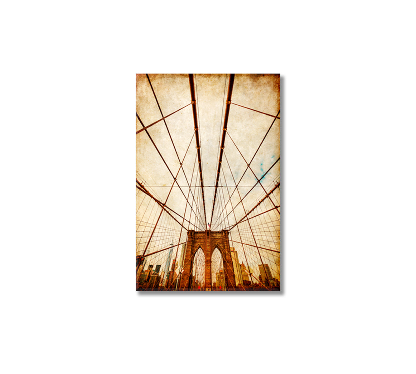Vintage Brooklyn Bridge Canvas Art Decor-Canvas Print-CetArt-1 panel-16x24 inches-CetArt