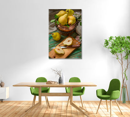 Ripe Pears Home Wall Decor-Canvas Print-CetArt-1 panel-16x24 inches-CetArt