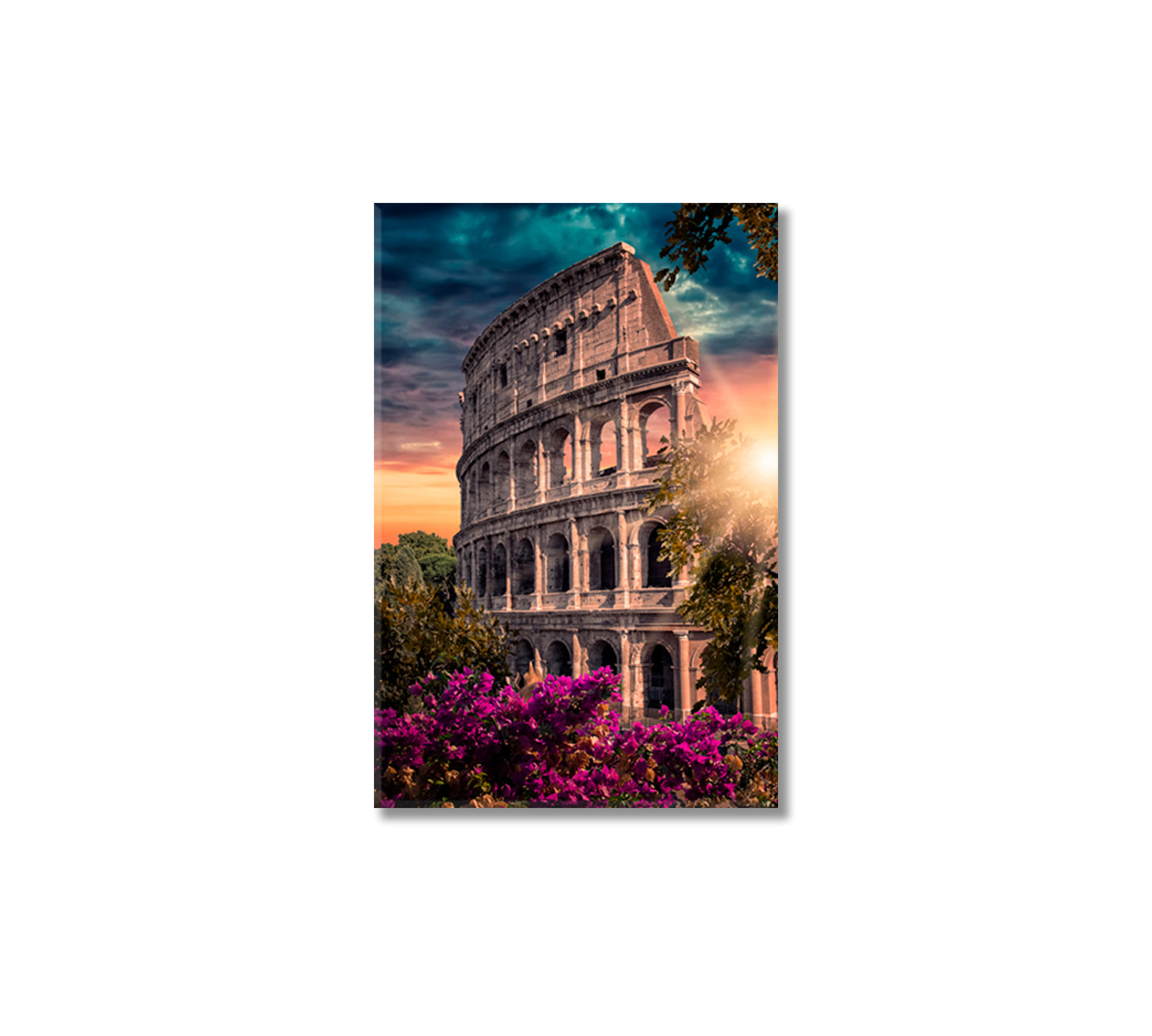 Rome Colosseum Italy Giclee Art Decor-Canvas Print-CetArt-1 panel-16x24 inches-CetArt