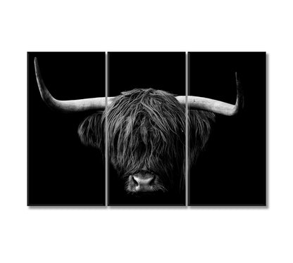 Highland Cow Standing Portrait Canvas Print-Canvas Print-CetArt-3 Panels-36x24 inches-CetArt