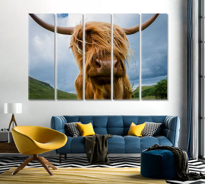 Beautiful Highland Cow Canvas Home Decor-Canvas Print-CetArt-1 Panel-24x16 inches-CetArt