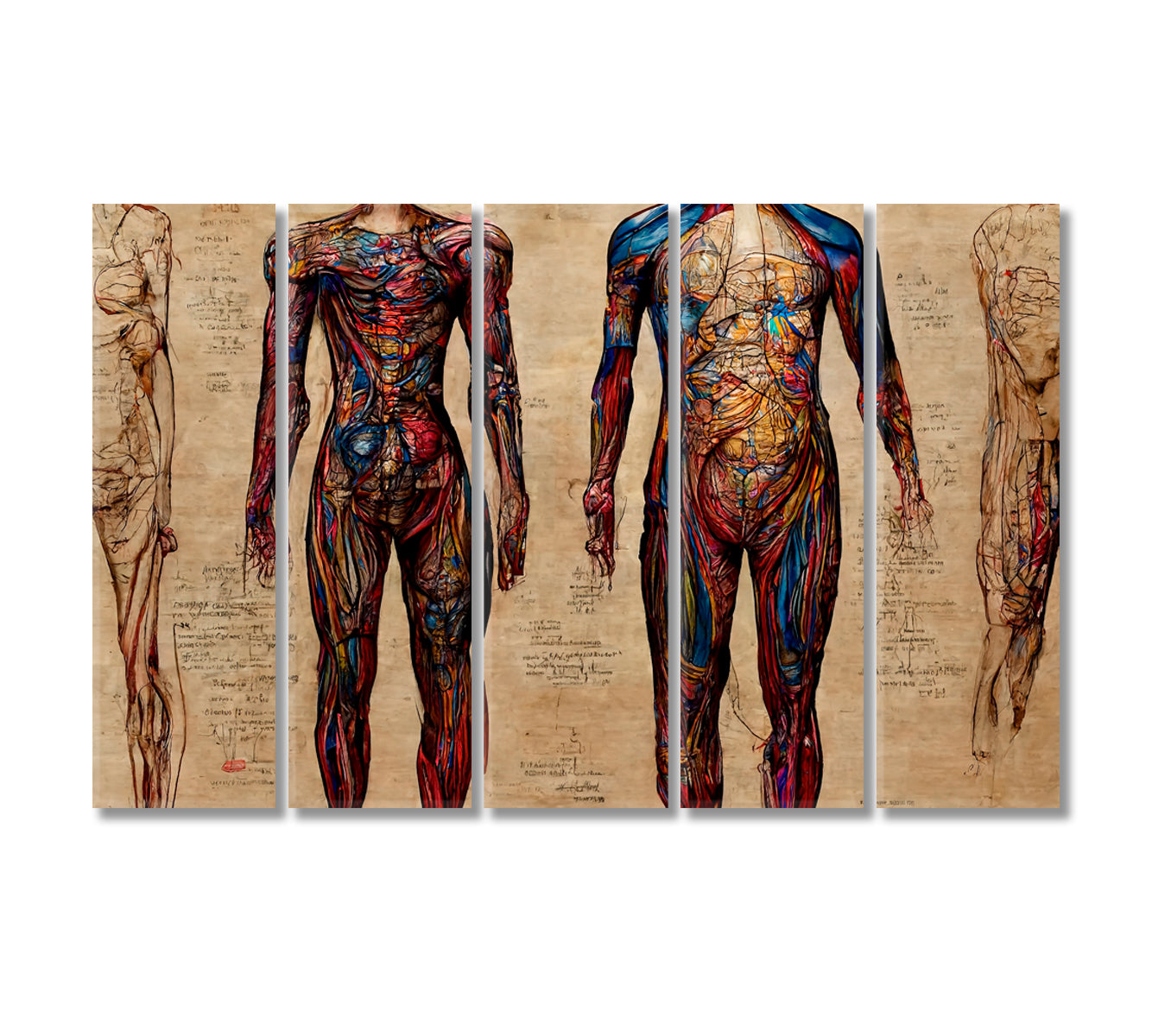 Human Anatomy Canvas Print-Canvas Print-CetArt-5 Panels-36x24 inches-CetArt