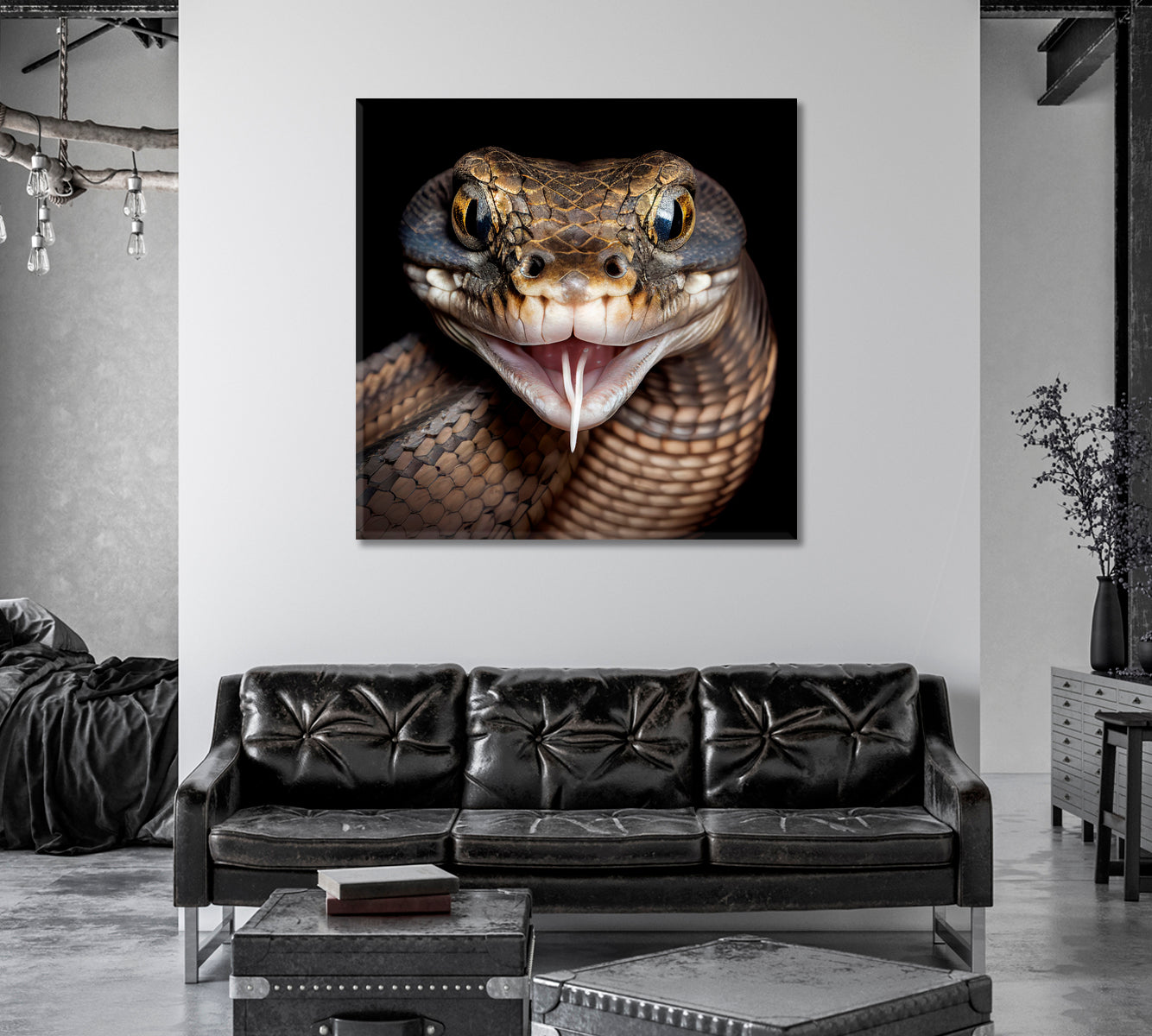 Poisonous Snake Canvas Art Home Decor-Canvas Print-CetArt-1 panel-12x12 inches-CetArt