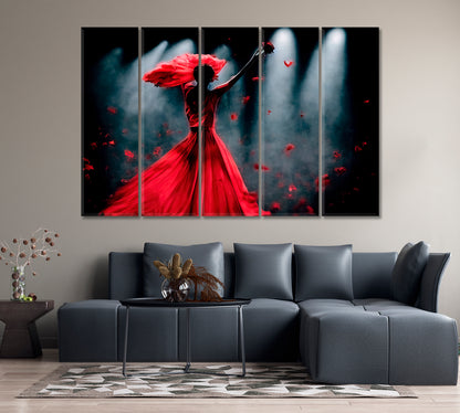 Flamenco Dancer Canvas Wall Art-Canvas Print-CetArt-1 Panel-24x16 inches-CetArt