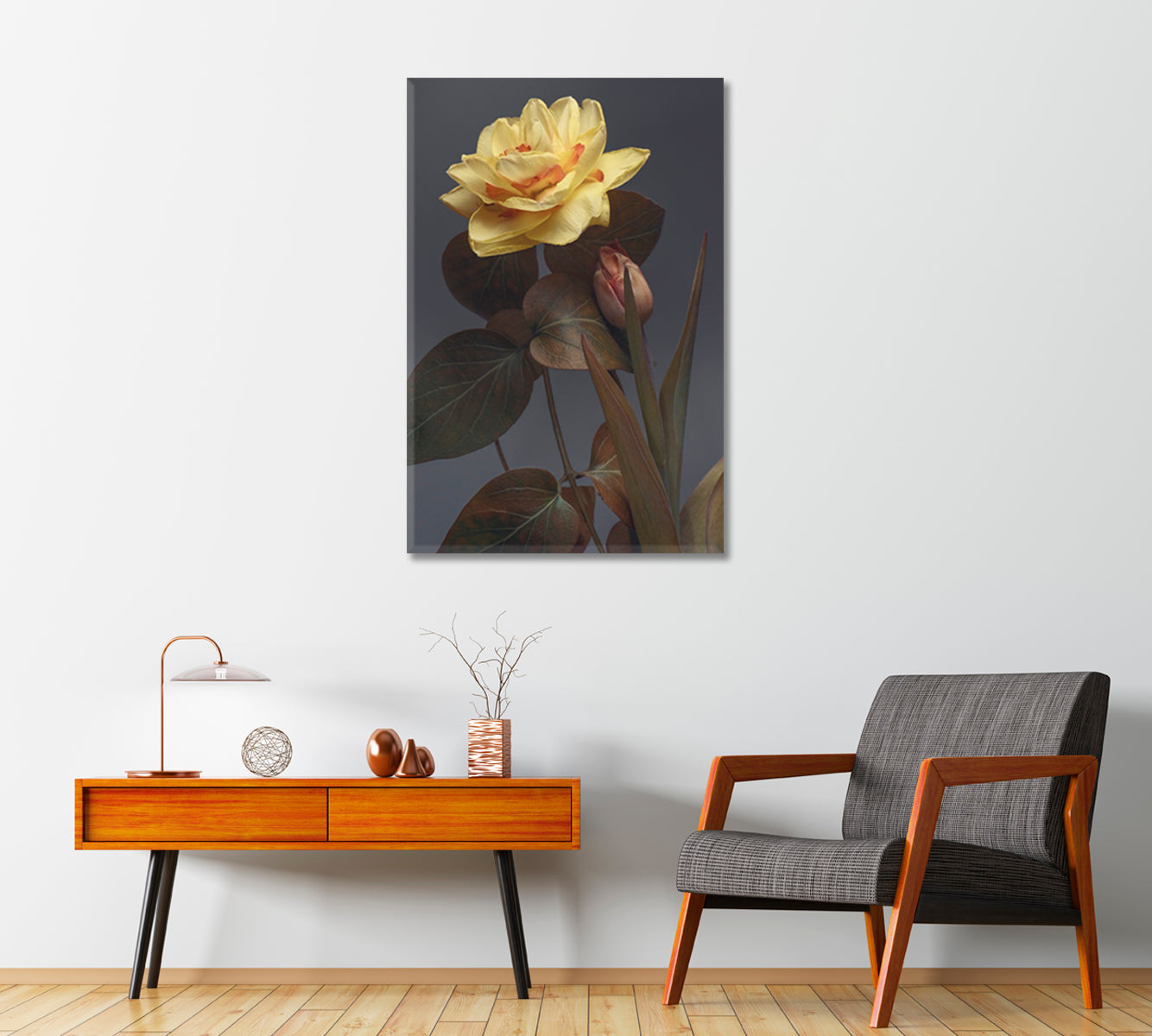 Daffodil Flower Trendy Canvas Interior Gift-Canvas Print-CetArt-1 panel-16x24 inches-CetArt