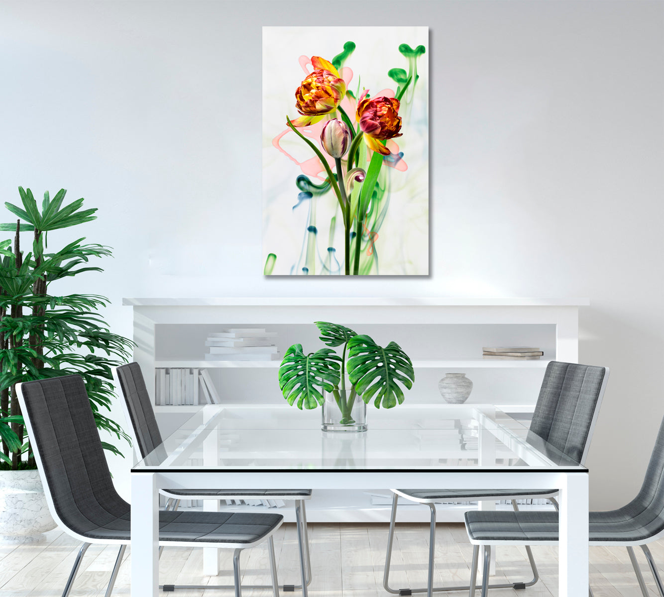 Spring Flowers Canvas Home Wall Art-Canvas Print-CetArt-1 panel-16x24 inches-CetArt