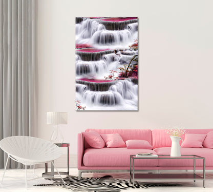 Standing Waterfall Art for Living Room-Canvas Print-CetArt-1 panel-16x24 inches-CetArt