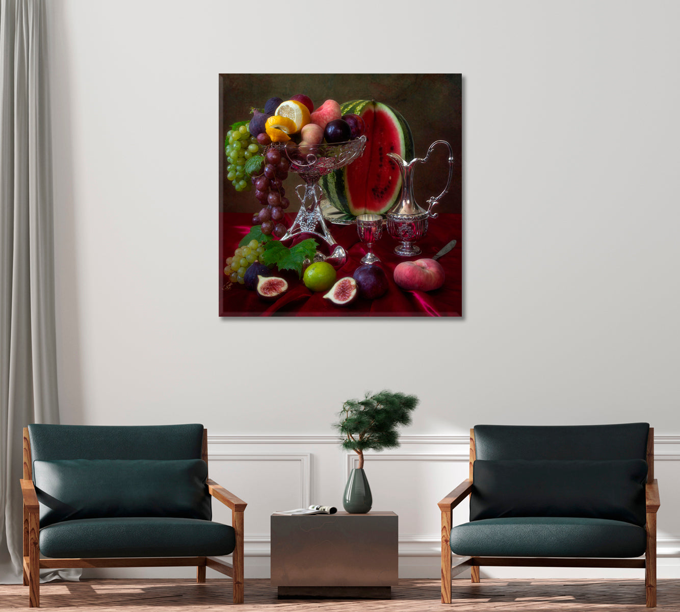 Fruits Still Life Art Home Decor-Canvas Print-CetArt-1 panel-12x12 inches-CetArt