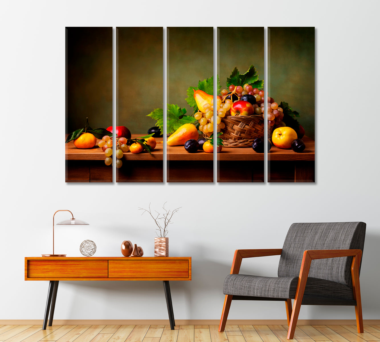 Still Life with Fruit Art Print-Canvas Print-CetArt-1 Panel-24x16 inches-CetArt