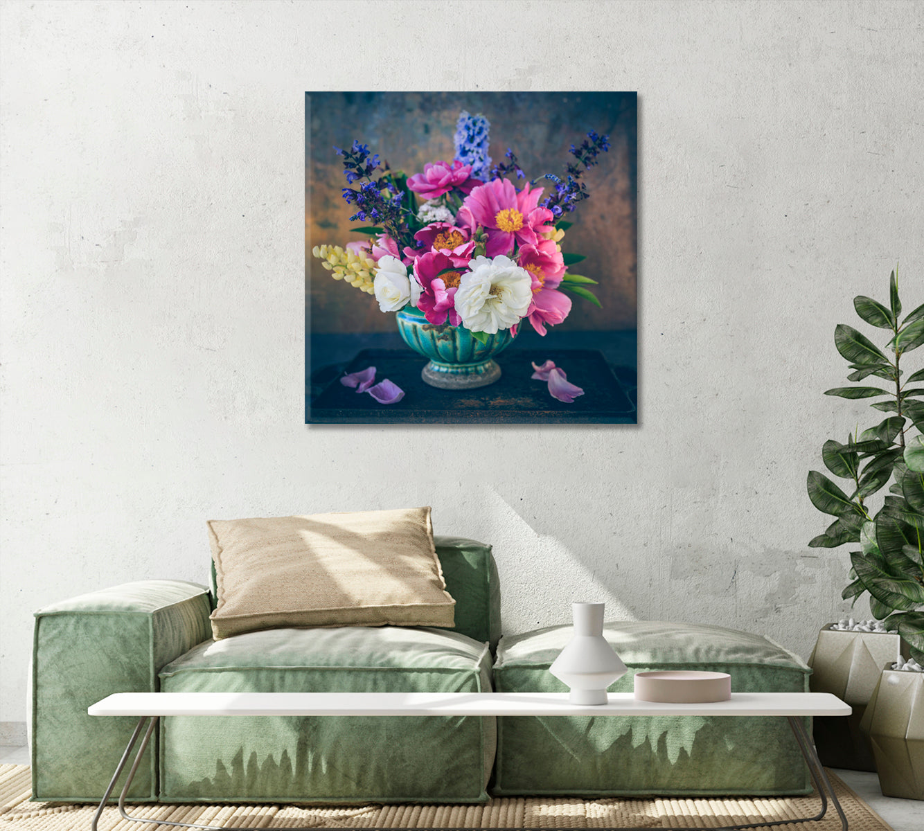 Beautiful Still Life Bouquet Wall Art-Canvas Print-CetArt-1 panel-12x12 inches-CetArt