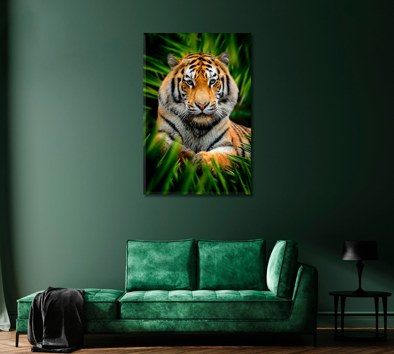 Tiger in Jungle Canvas Home Decor-Canvas Print-CetArt-1 panel-16x24 inches-CetArt