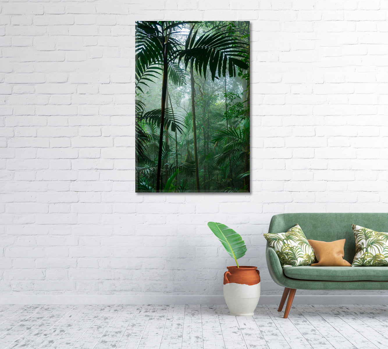 Tropical Rainforest Home Wall Art-Canvas Print-CetArt-1 panel-16x24 inches-CetArt