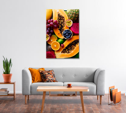 Tropical Fruits Canvas Wall Decor-Canvas Print-CetArt-1 panel-16x24 inches-CetArt