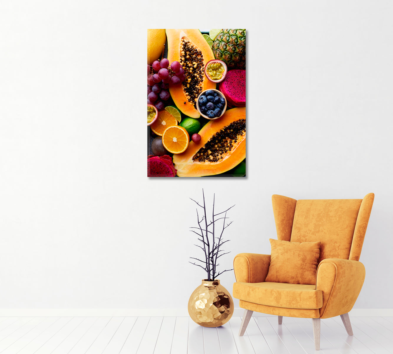 Tropical Fruits Canvas Wall Decor-Canvas Print-CetArt-1 panel-16x24 inches-CetArt