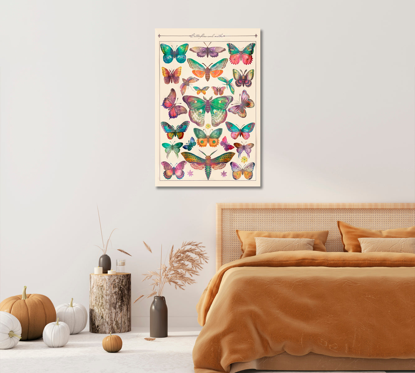 Vintage Butterfly Canvas Home Wall Art-Canvas Print-CetArt-1 panel-16x24 inches-CetArt