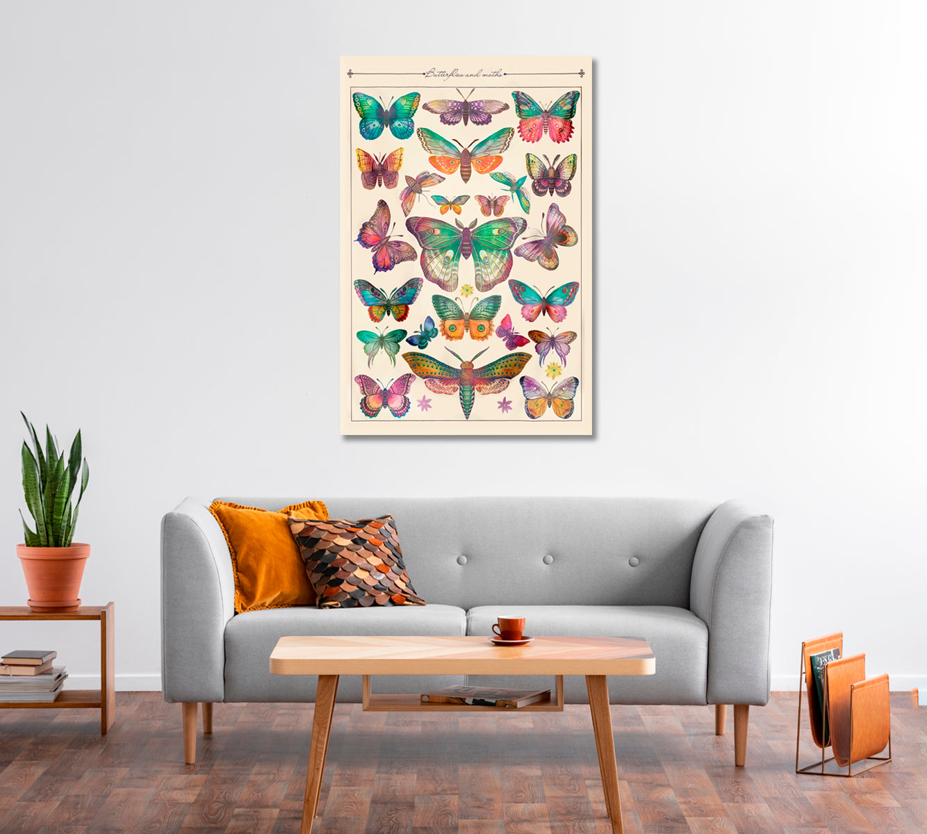 Vintage Butterfly Canvas Home Wall Art-Canvas Print-CetArt-1 panel-16x24 inches-CetArt