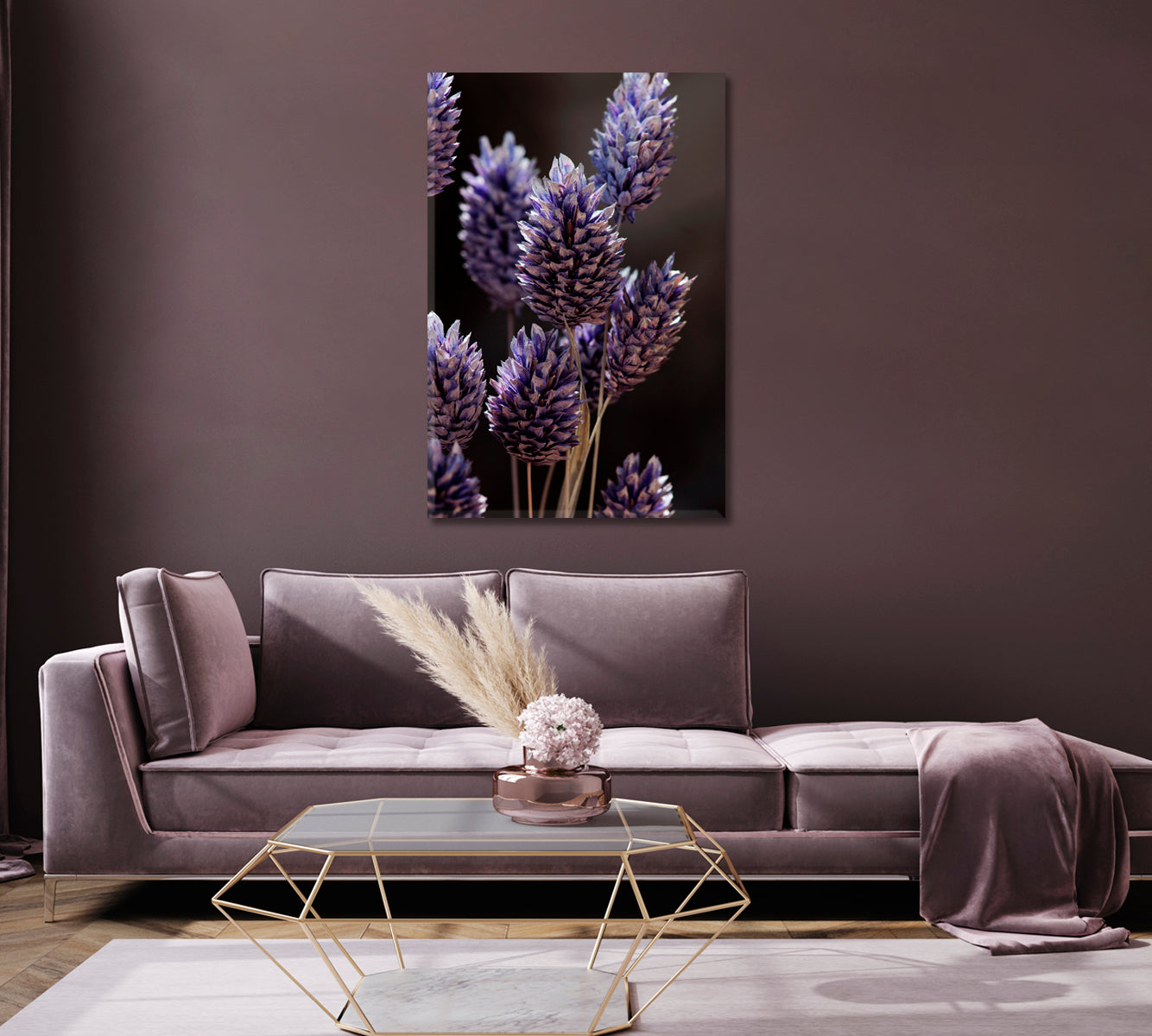 Dry Violet Grass Canvas Wall Decoration-Canvas Print-CetArt-1 panel-16x24 inches-CetArt