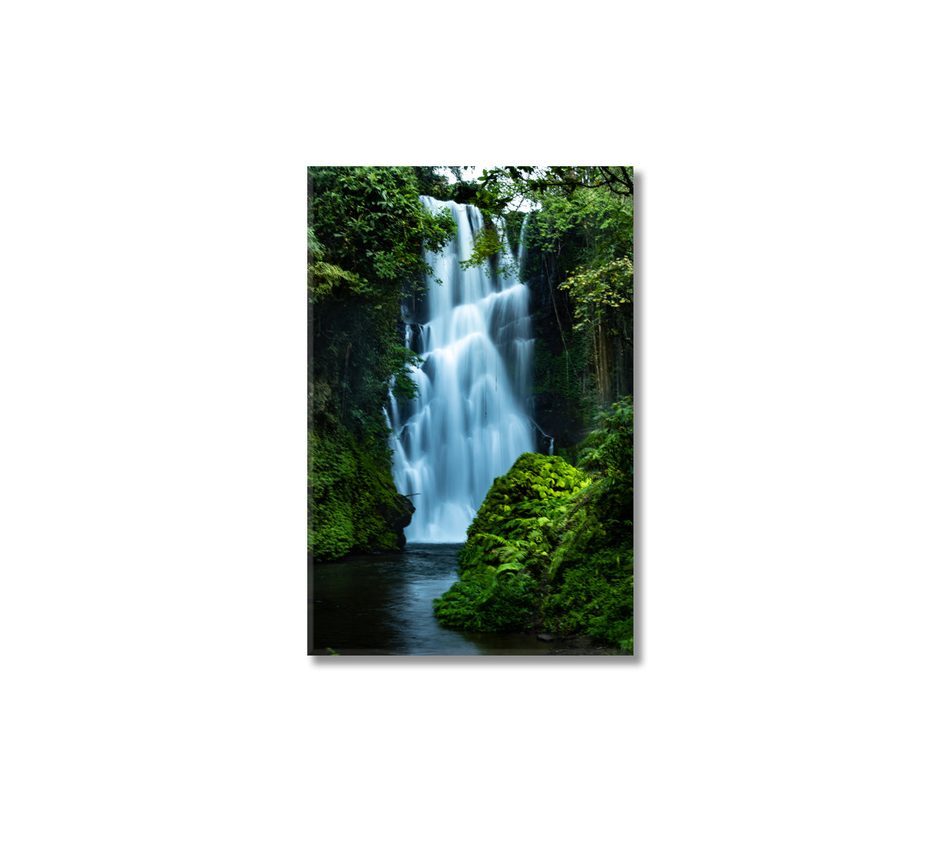 Rainforest Waterfall Canvas Art For Home-Canvas Print-CetArt-1 panel-16x24 inches-CetArt