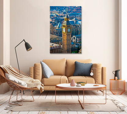 Big Ben Clock Tower Wall Art-Canvas Print-CetArt-1 panel-16x24 inches-CetArt