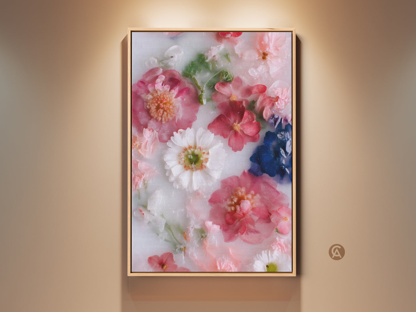 Modern botanical art print showcasing pink and white flowers. This floral wall art brings contemporary elegance to any bedroom. A minimalist floral decor piece that serves as a beautiful housewarming gift. Delicate floral artwork with soft hues for a serene atmosphere. Shop now for high quality art prints.