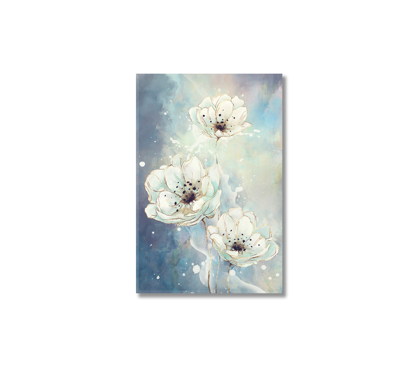 Tender White Flowers Canvas Art Decor-Canvas Print-CetArt-1 panel-16x24 inches-CetArt