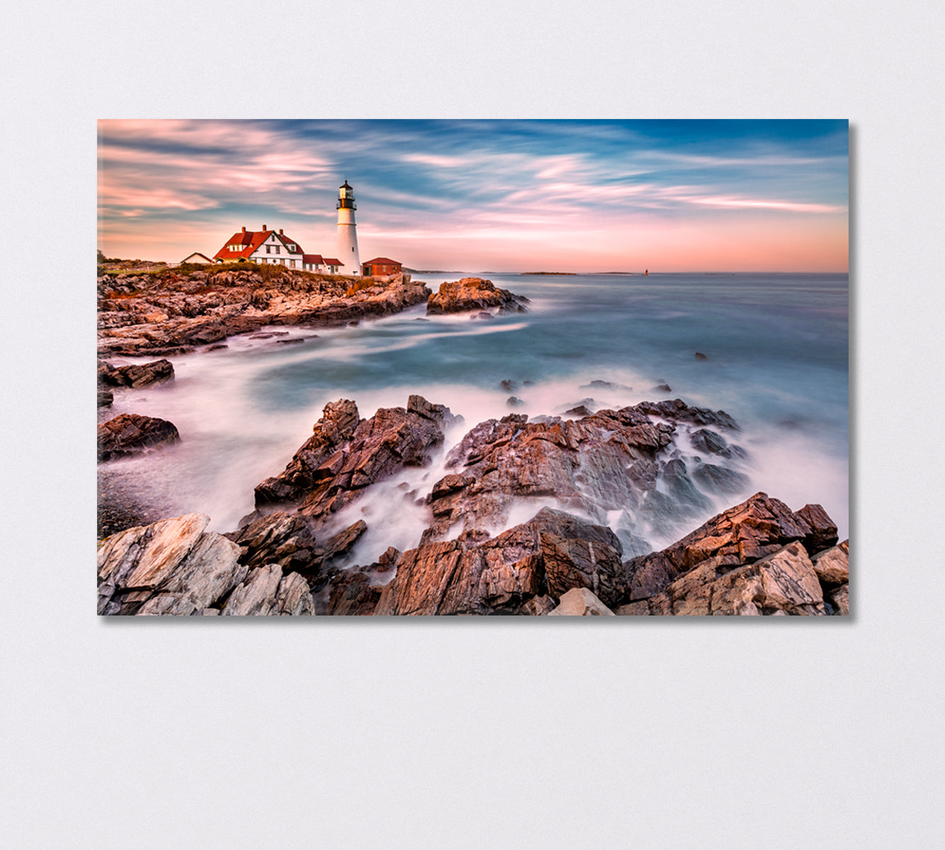 Oldest Lighthouse in Maine USA Canvas Print-Canvas Print-CetArt-1 Panel-24x16 inches-CetArt