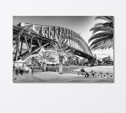 Sydney Harbour Bridge in Black and White Canvas Print-Canvas Print-CetArt-1 Panel-24x16 inches-CetArt