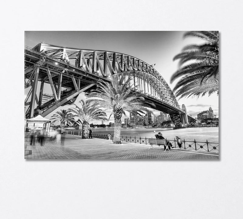 Sydney Harbour Bridge black & white canvas