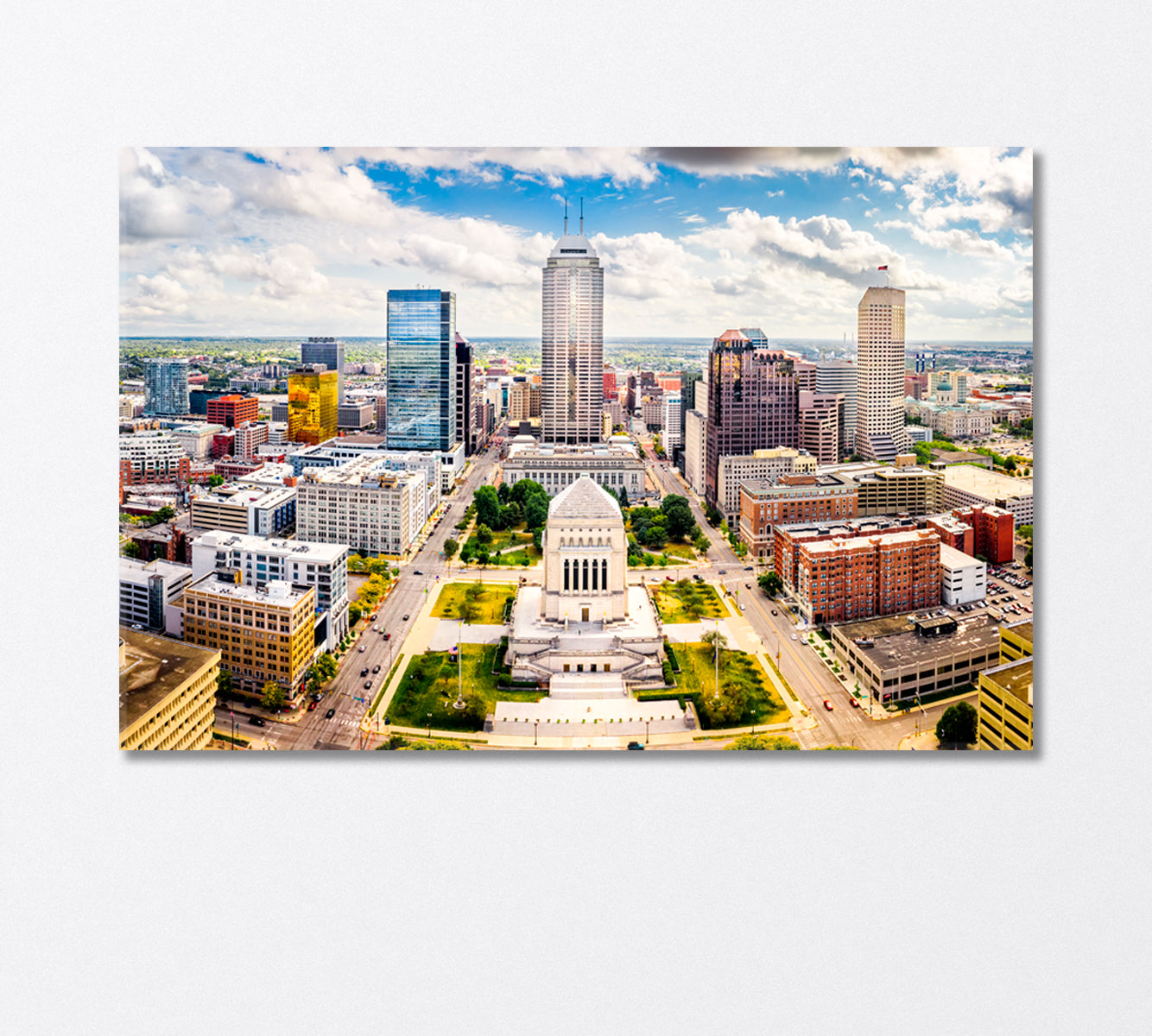 World War Memorial Indianapolis USA Canvas Print-Canvas Print-CetArt-1 Panel-24x16 inches-CetArt