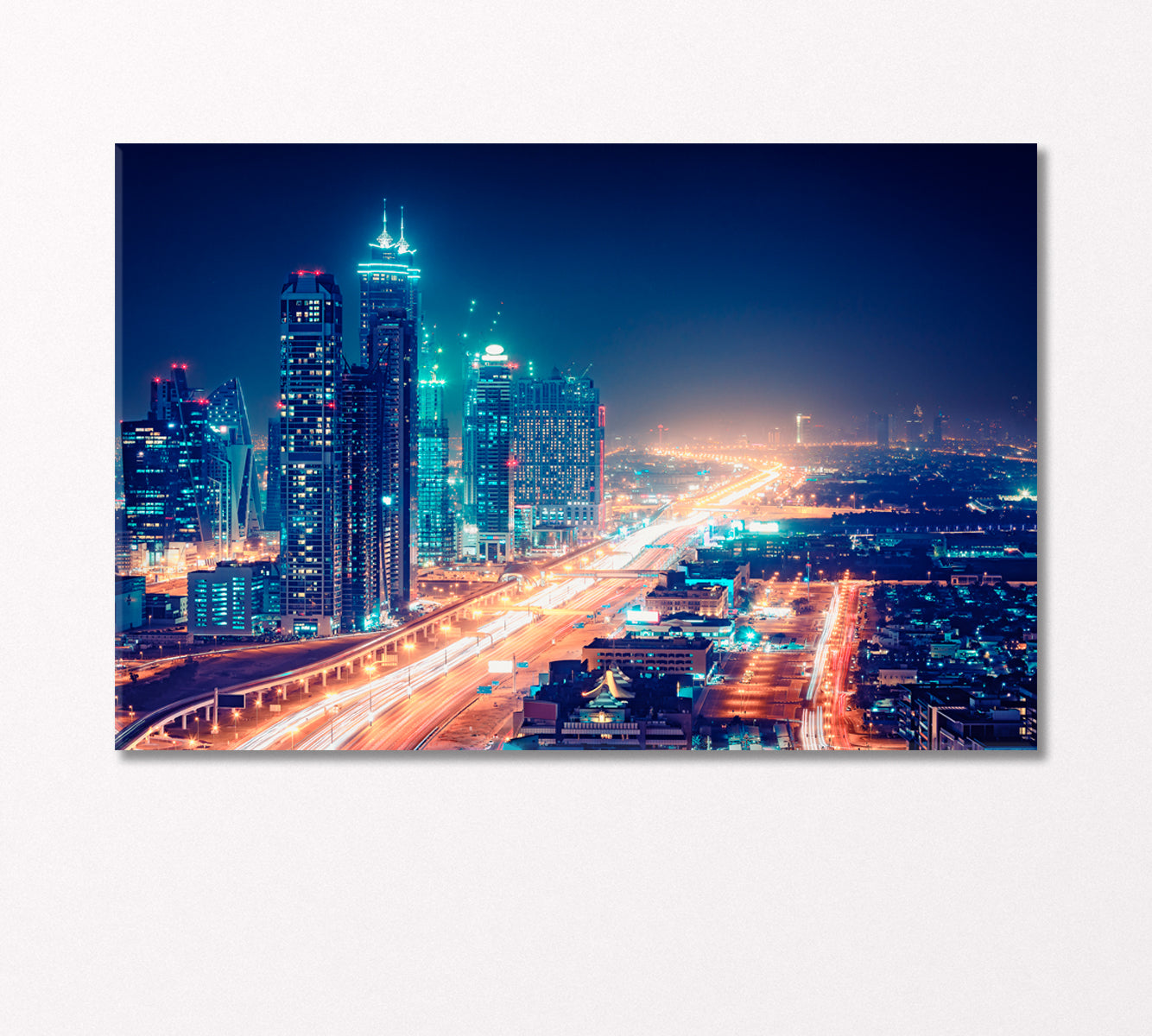 Breathtaking Night View of Modern Buildings Dubai Canvas Print-Canvas Print-CetArt-1 Panel-24x16 inches-CetArt