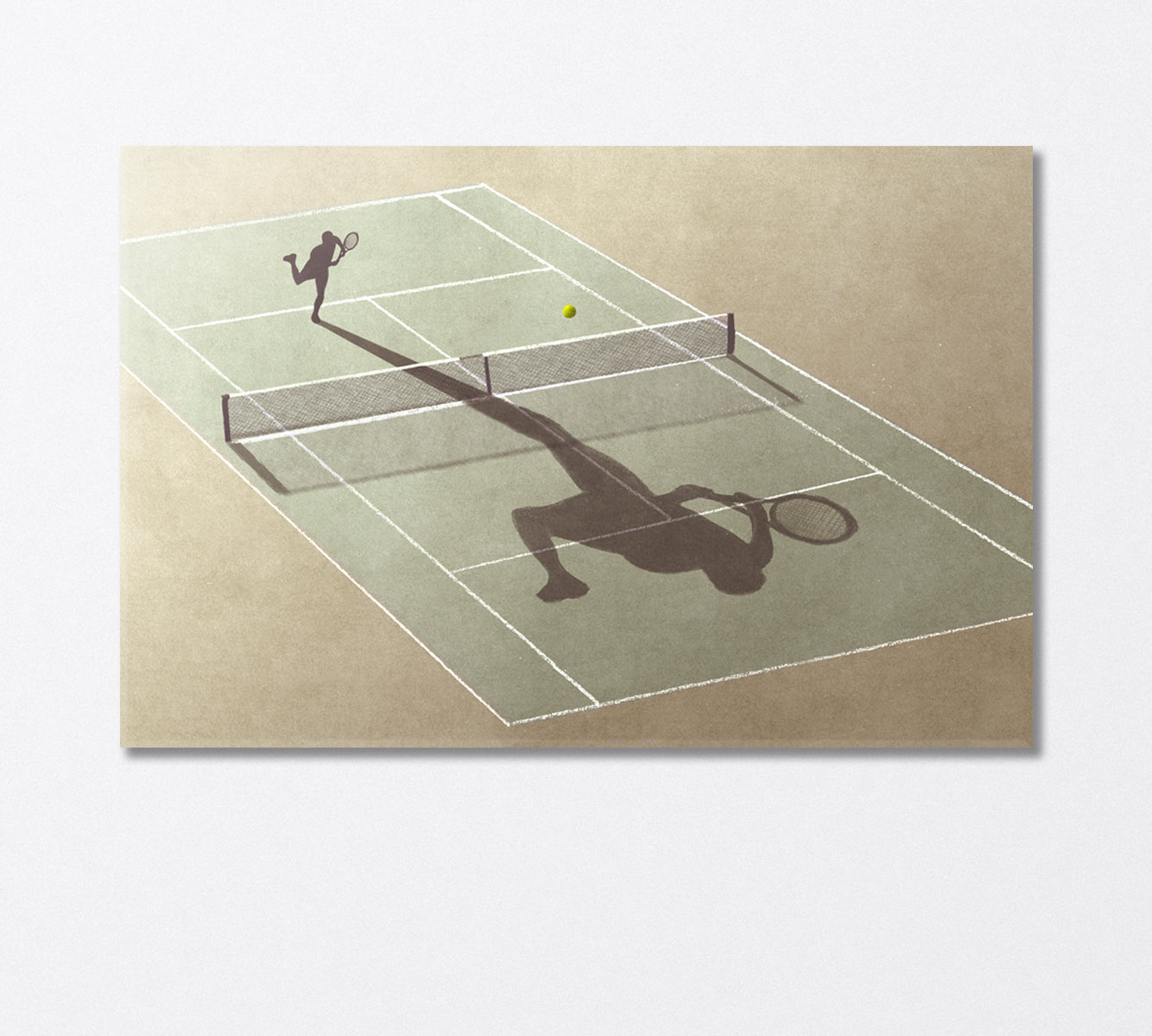 Tennis Player's Shadow Canvas Print-Canvas Print-CetArt-1 Panel-24x16 inches-CetArt