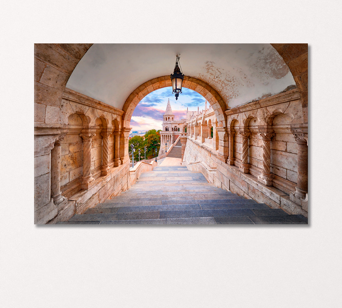 View of Fisherman's Bastion Castle Budapest Hungary Canvas Print-Canvas Print-CetArt-1 Panel-24x16 inches-CetArt