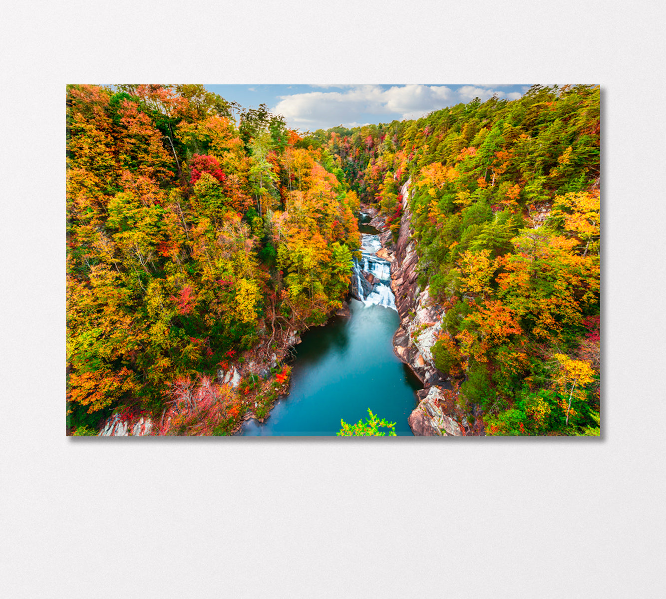 Autumn Landscape with Tallulah Falls Georgia USA Canvas Print-Canvas Print-CetArt-1 Panel-24x16 inches-CetArt