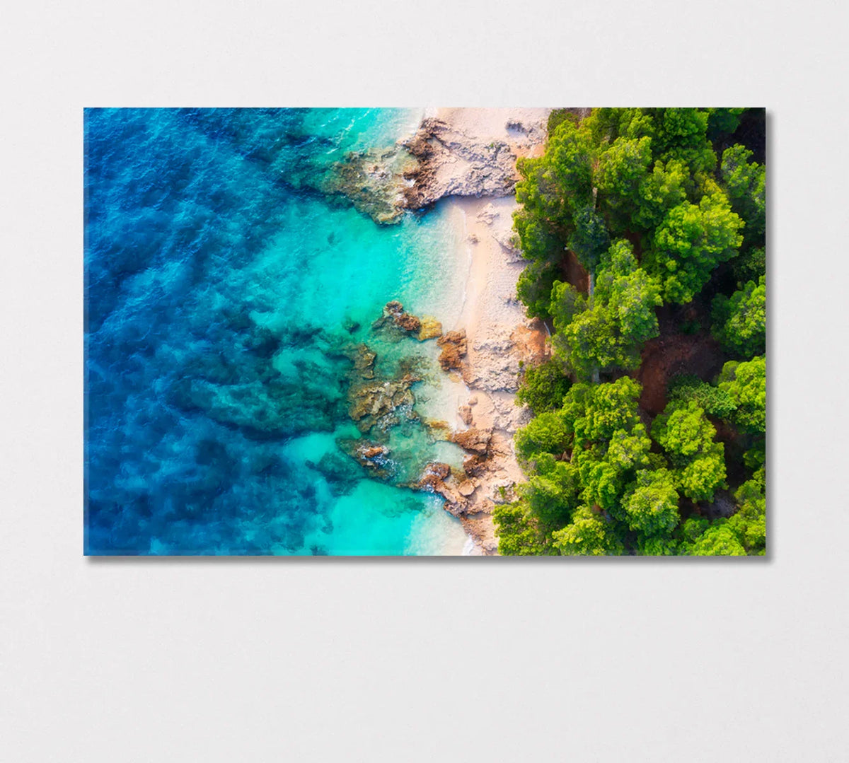 Aerial turquoise coast panorama canvas
