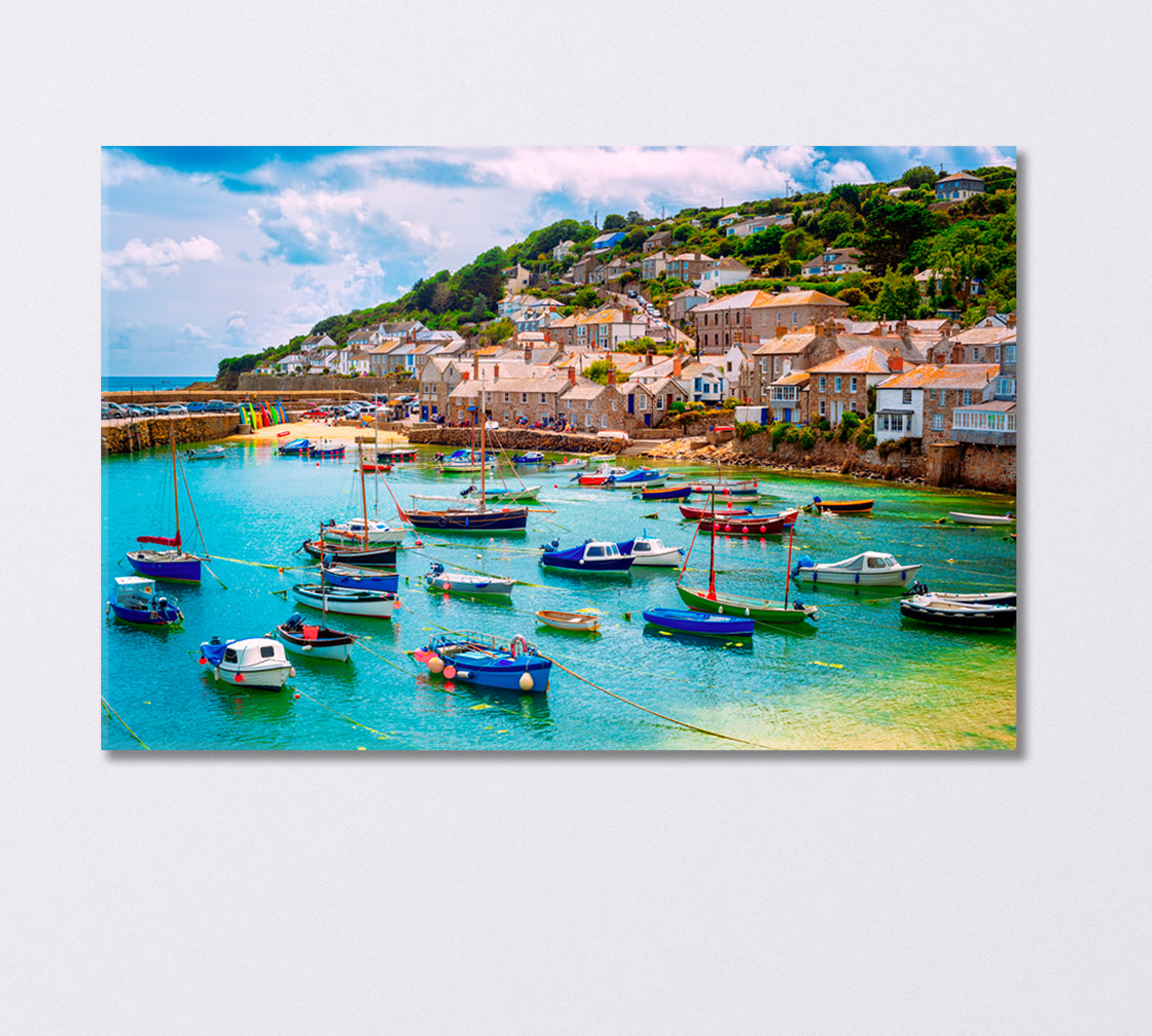 Fishing Port Villages Cornwall England Canvas Print-Canvas Print-CetArt-1 Panel-24x16 inches-CetArt