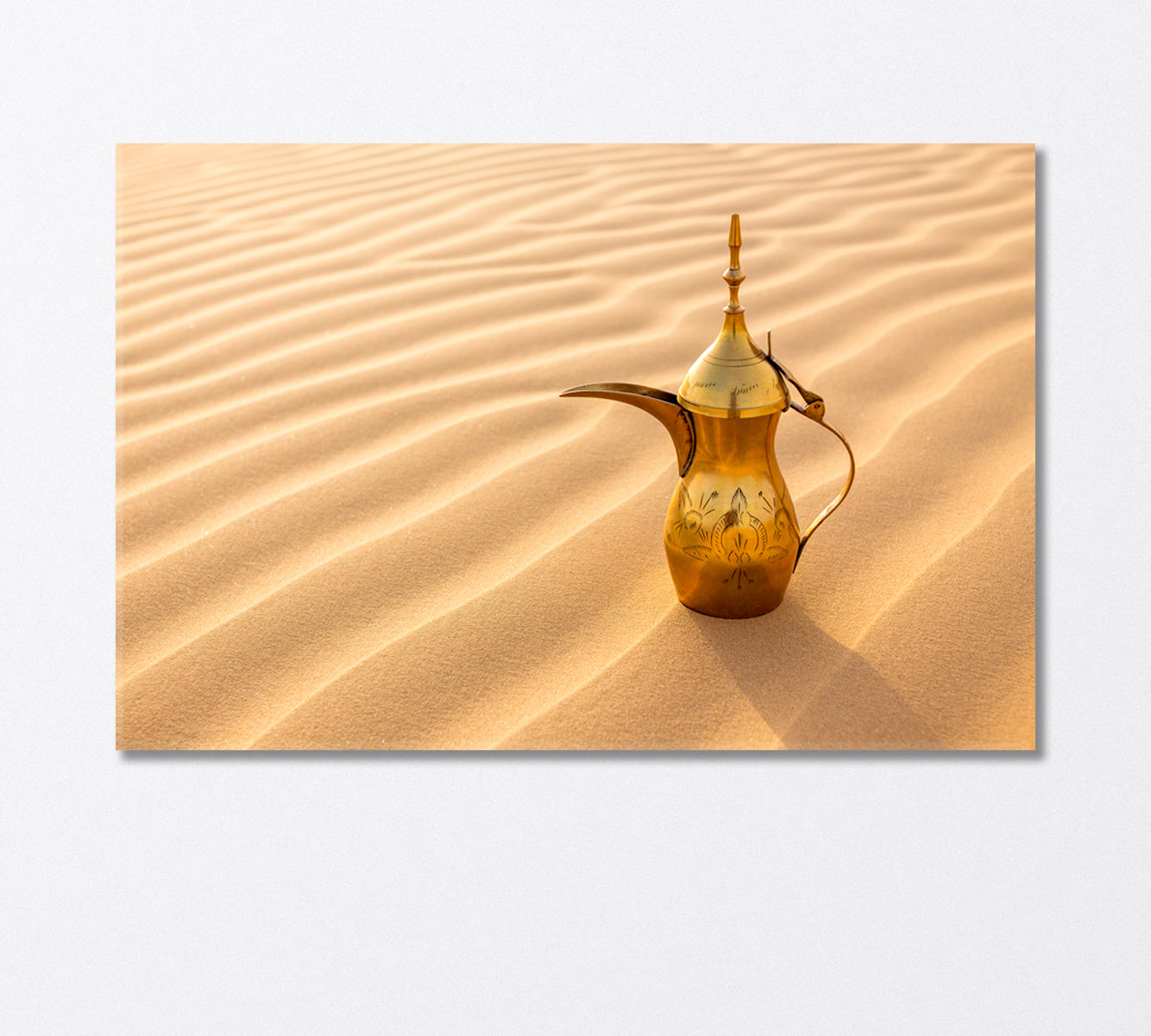 Vintage Arabic Teapot in the Desert Canvas Print-Canvas Print-CetArt-1 Panel-24x16 inches-CetArt