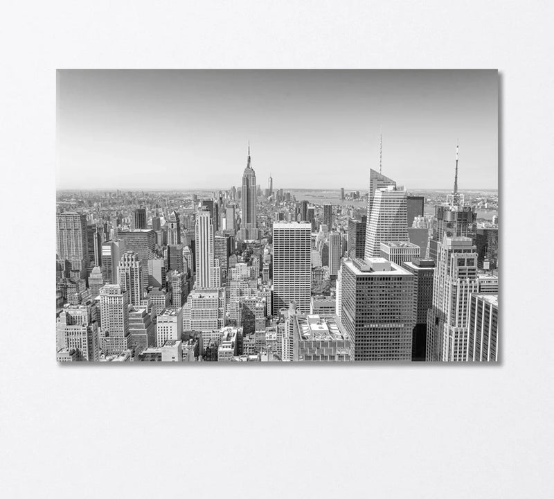 Black & white Midtown Manhattan panorama canvas