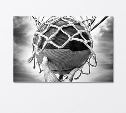 Basketball Ball in the Hoop Canvas Print-Canvas Print-CetArt-1 Panel-24x16 inches-CetArt