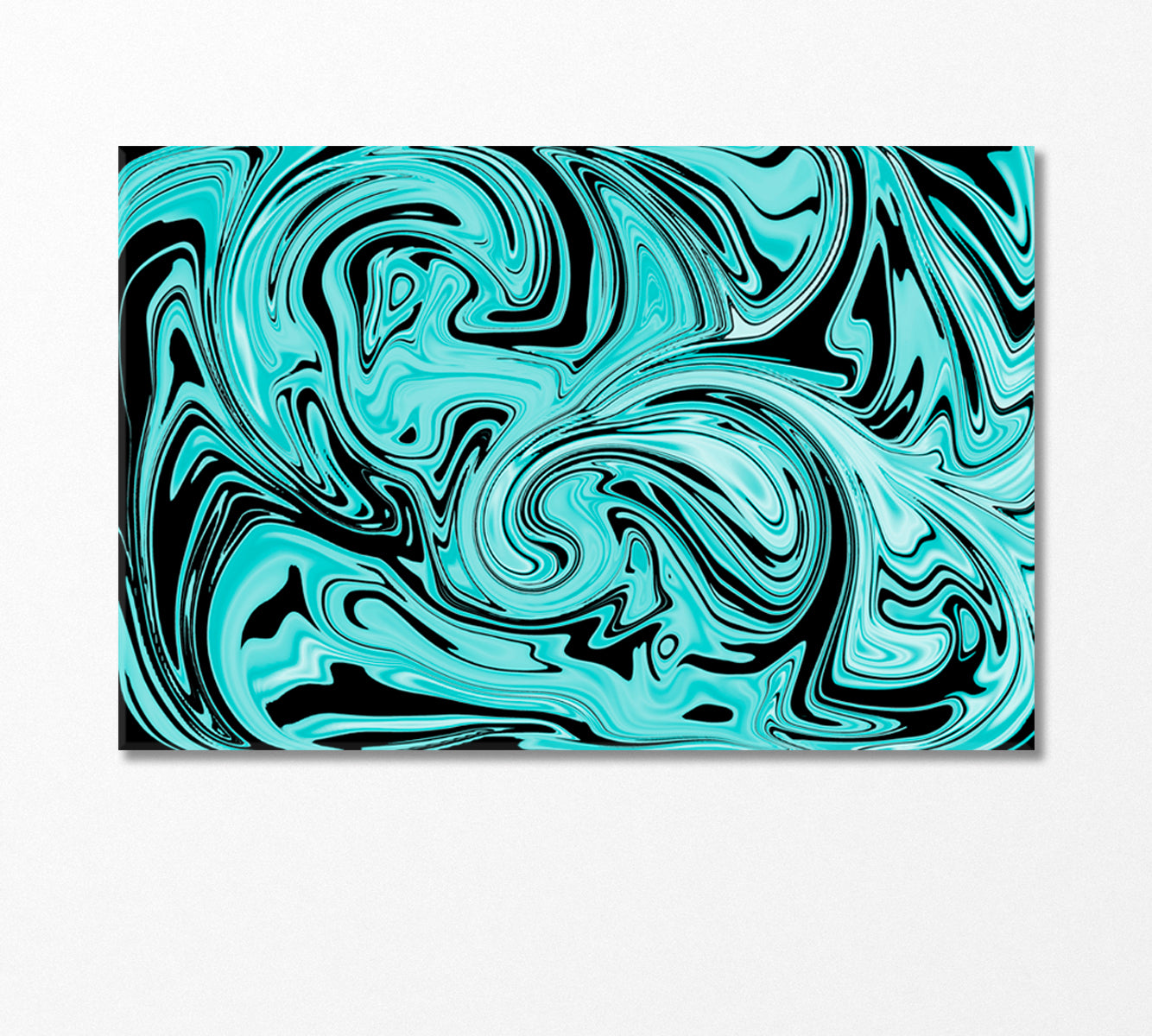 Abstract Blue and Marble Swirls Canvas Print-Canvas Print-CetArt-1 Panel-24x16 inches-CetArt
